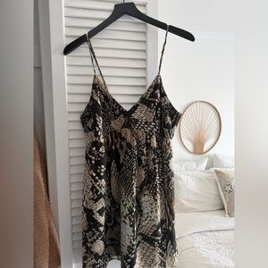 Zara Black and Cream Snake Print Camisole/dress